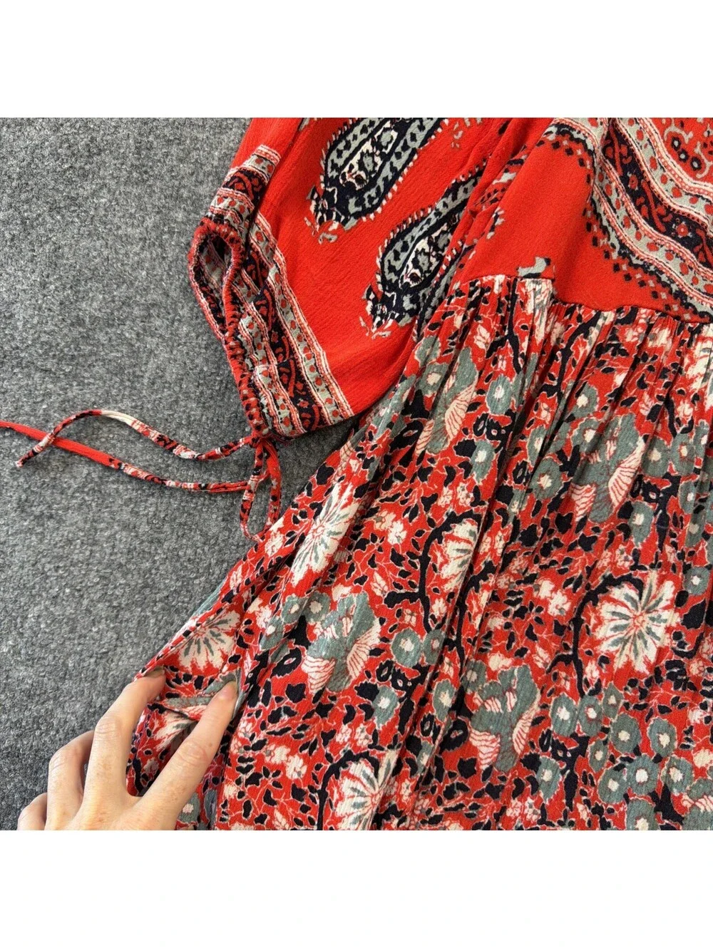 Free People Boho Red Midi With Pockets S
